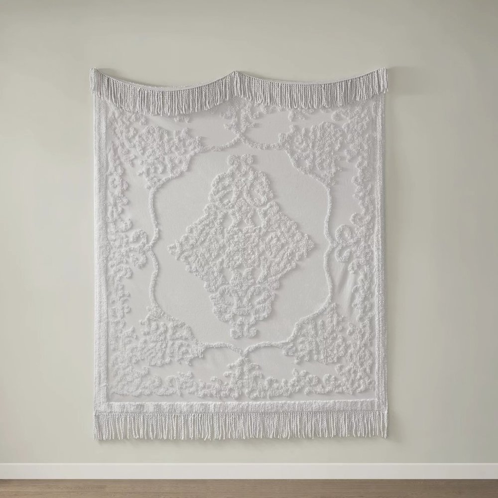 Madison Park Gray Chenille Tufted Throw, 50" x 60"